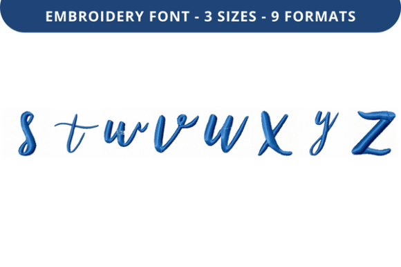 Bethilda Font Lowercase S to Z for Holiday Embroidery