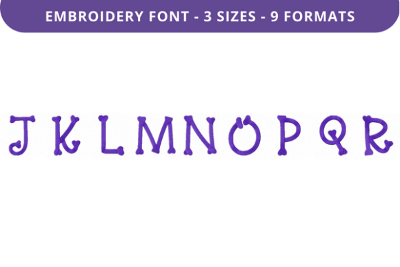 Curves and Bones Font Uppercase J to R