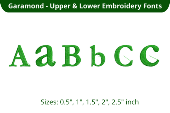 Garamond Font ABC for Embroidery