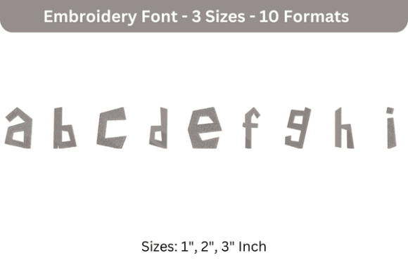 Paper Cuts Font Lower Case a to I: An Embroidery Designer's Review