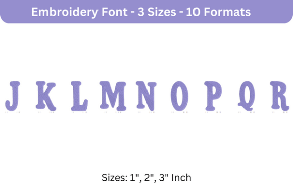 Purevain Font Uppercase J to R for Boutique Apparel