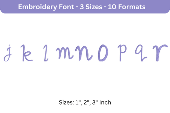 Romantic Font J to R: A Boutique Sweatshirt Embroidery Review